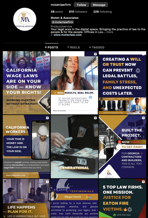 Moten & Associates – Social Media Marketing Experience