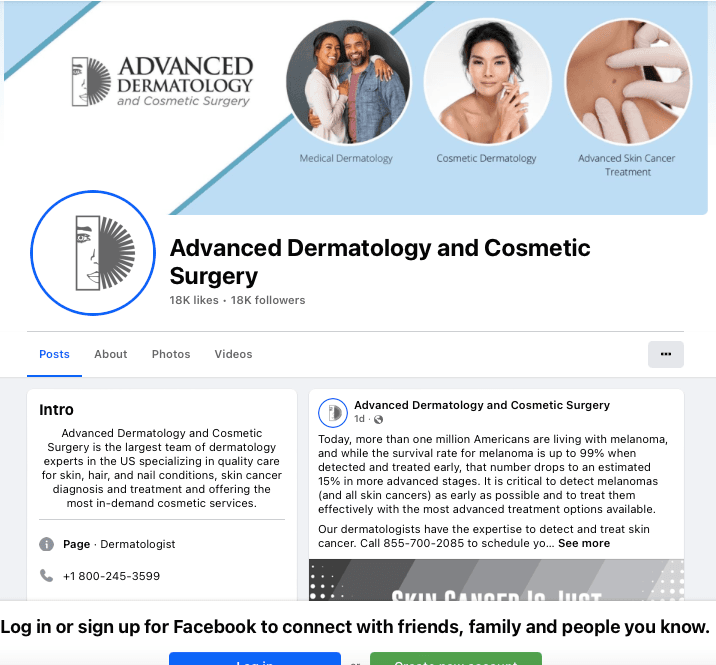Facebook Page Management for Skincare Clinic